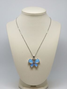 Silver Butterfly Pendant Necklace